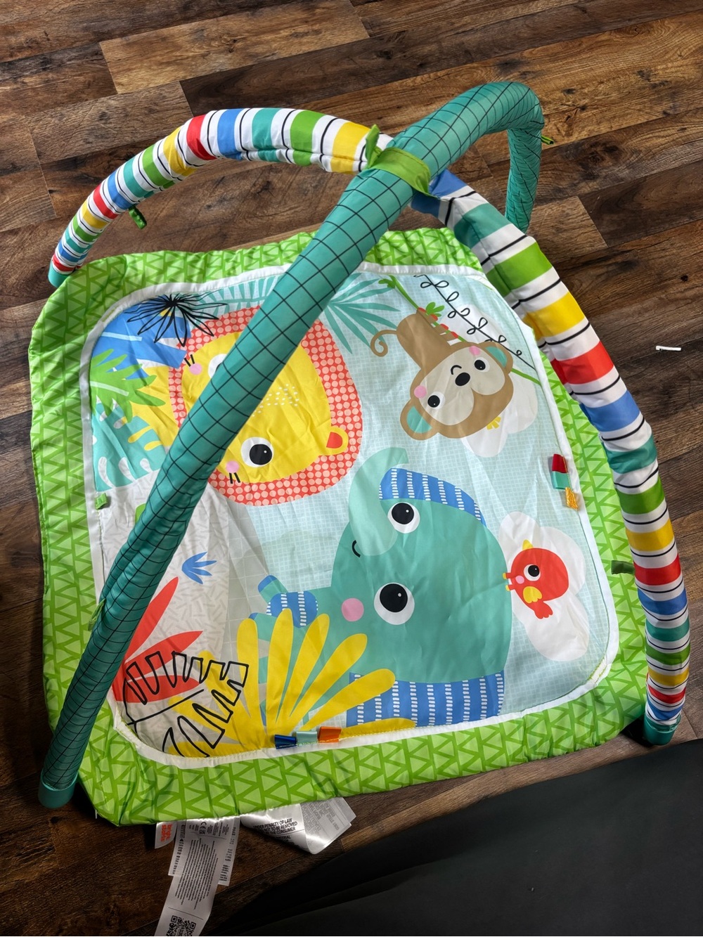 Green Jungle Animal Baby Play Gym with Colorful Arches